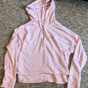 Calvin Klein Women's Half Zip Hoodie Pink Size Large